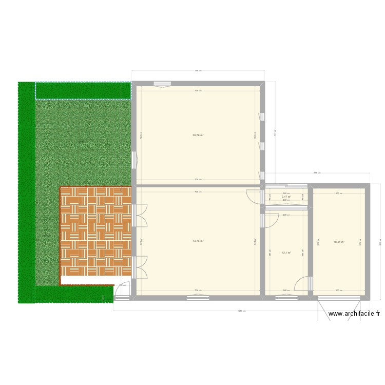 Maison Plaisir - projet C. Plan de 5 pièces et 116 m2