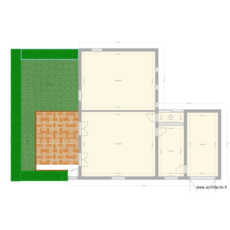 Maison Plaisir - projet C. Plan de 5 pièces et 116 m2