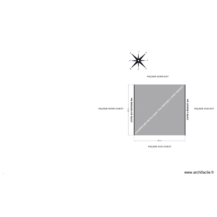 batiement mono PLAN DE TOITURE. Plan de 