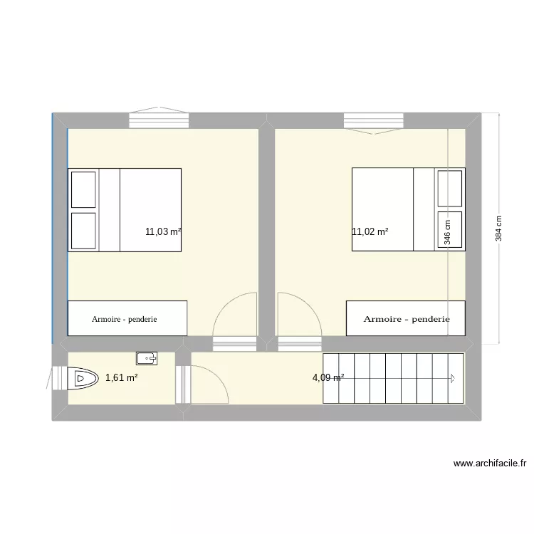 Etage Chenoves. Plan de 