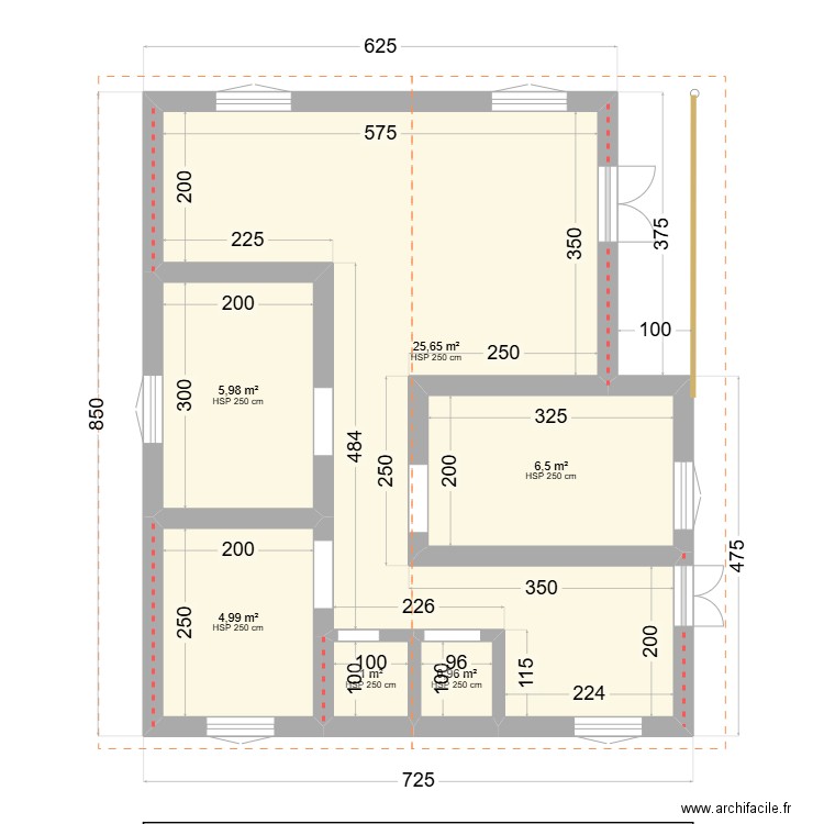 pl 04.06.25. Plan de 6 pièces et 45 m2
