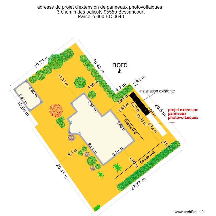 plan de masse. Plan de 2 pièces et 168 m2