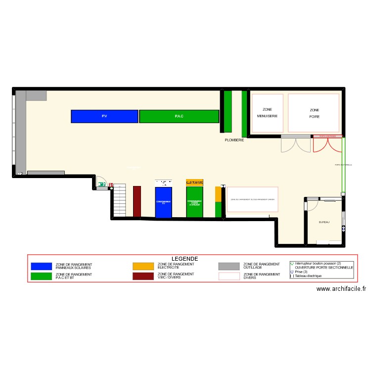 DEPOT. Plan de 3 pièces et 209 m2