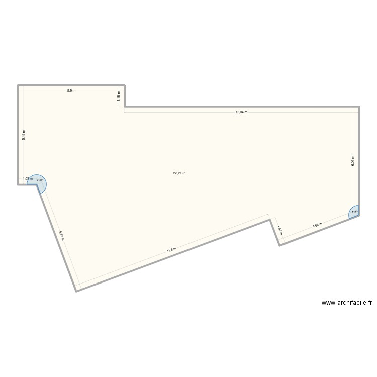 Plan def Châlons 2025 150m. Plan de 1 pièce et 150 m2