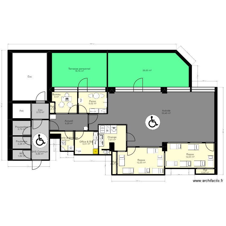 92I11G projet070224.1.1. Plan de 21 pièces et 193 m2