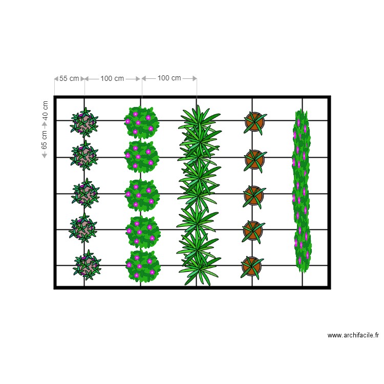 Potager. Plan de 35 pièces et 16 m2