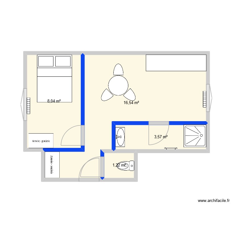 STUDIO. Plan de 0 pièce et 0 m2