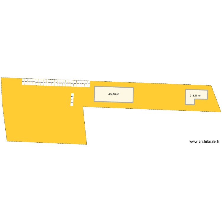 Multi-Box 23 RDP. Plan de 2 pièces et 707 m2