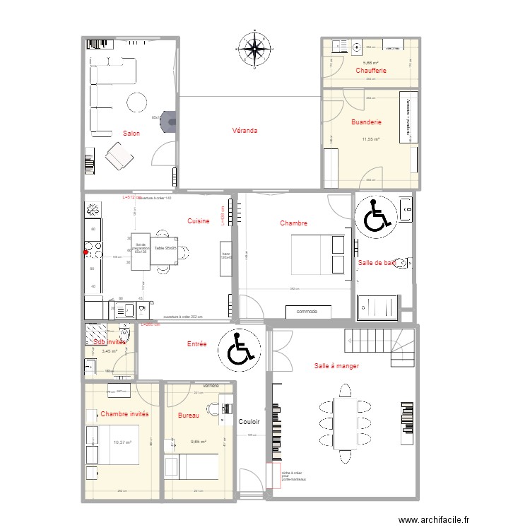 essai. Plan de 5 pièces et 41 m2