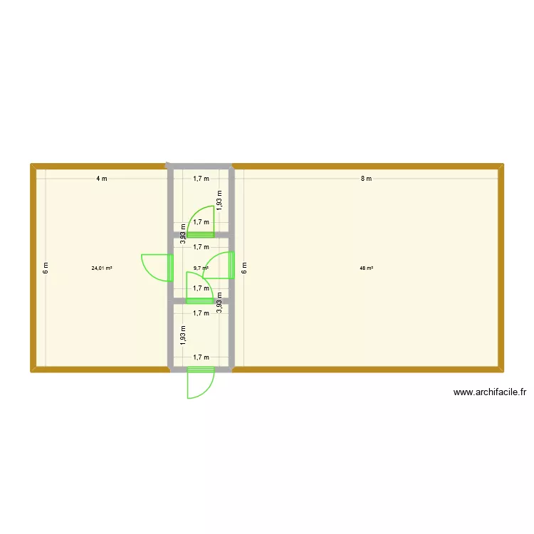 batiments agricoles culture de champignons. Plan de 3  et 82 m²