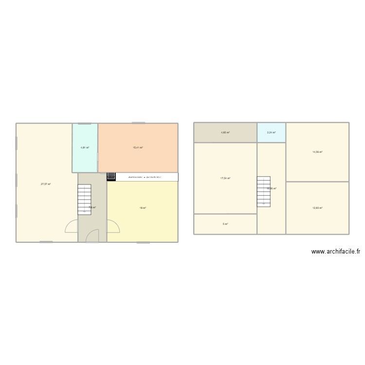 Maison. Plan de 13 pièces et 142 m2