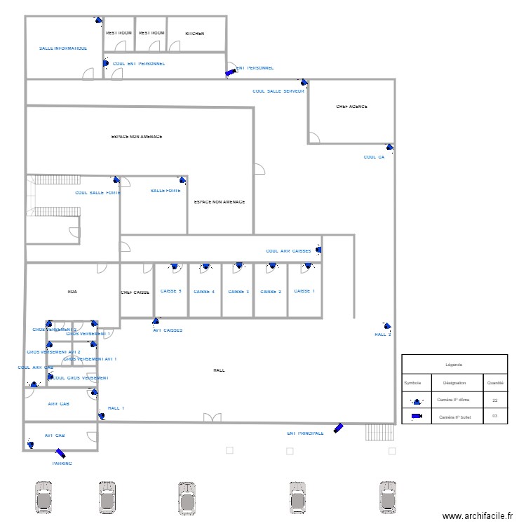 Travail b v. Plan de 25 pièces et 1190 m2