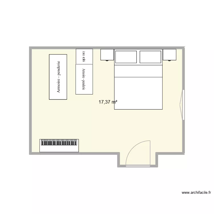 projet salle de jeu. Plan de 1  et 17 m²