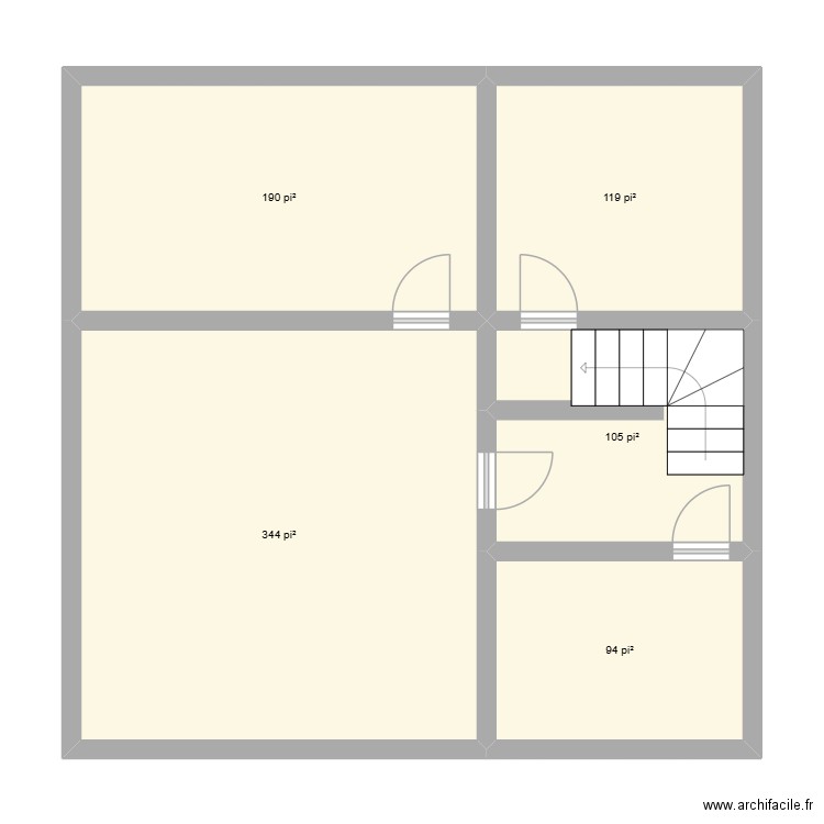 Projet. Plan de 5 pièces et 79 m2