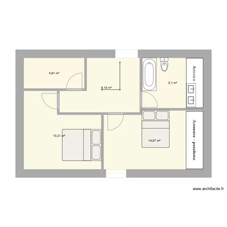 cournon etage 2. Plan de 5 et 50 m² cournon etage 2. Plan de 5 et 50 m²