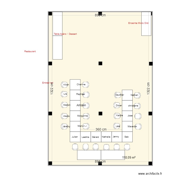 mariage. Plan de 0 pièce et 0 m2