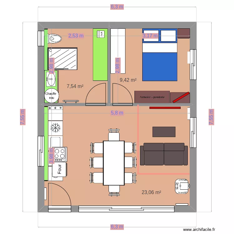 new 1ch 40m2. Plan de new 1ch 40m2. Plan de