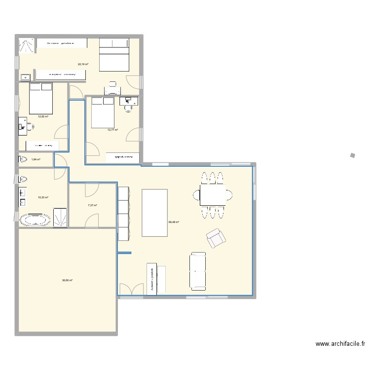 MAISON Charline . Plan de 8 pièces et 172 m2