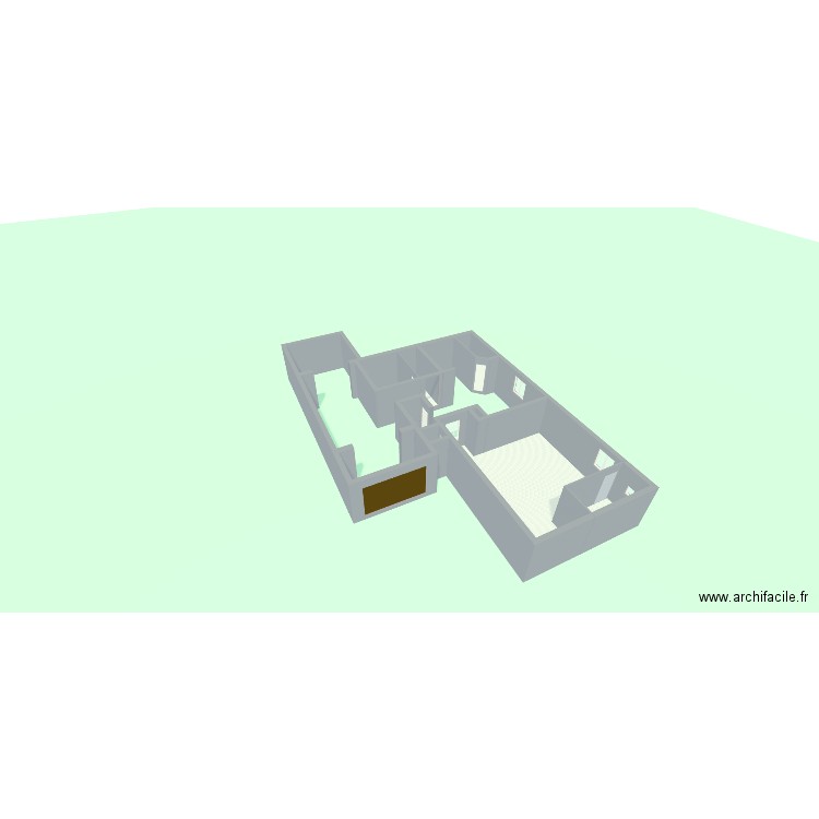 Home etage. Plan de 6 pièces et 57 m2