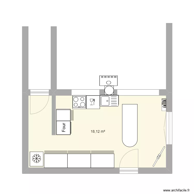 Cuisine travaux. Plan de 