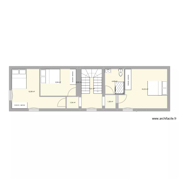 plan appartement paimboeuf 2 etage. Plan de 8  et 53 m²