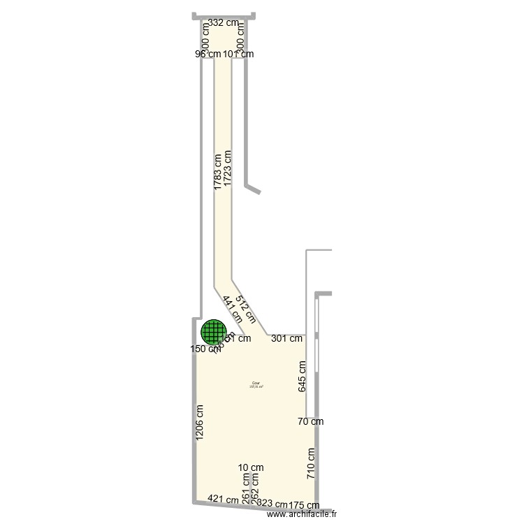 Teppe - Extérieur. Plan de 2 pièces et 184 m2