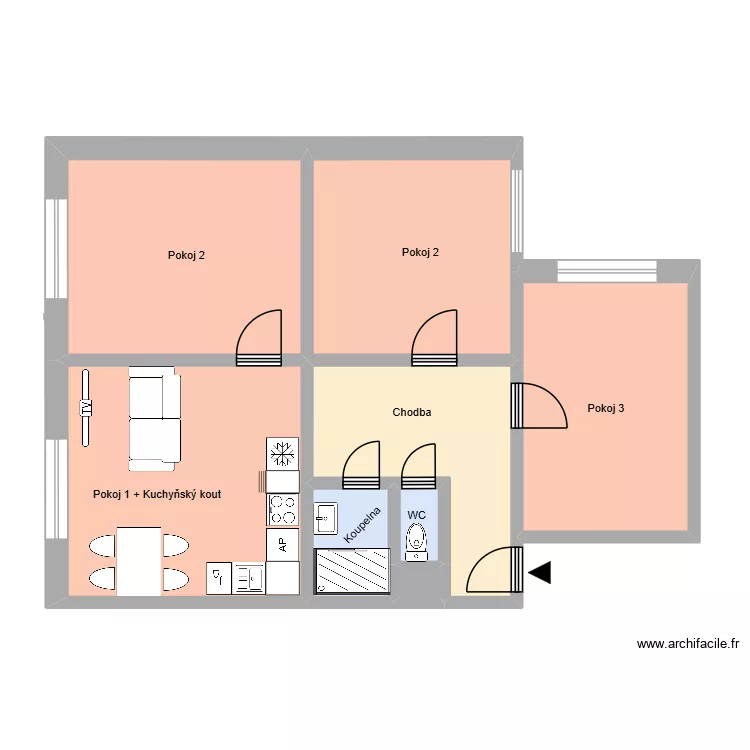 Matěje Kopeck&eacute;ho 632 byt 14, OV. Plan de 12  et 193 m²