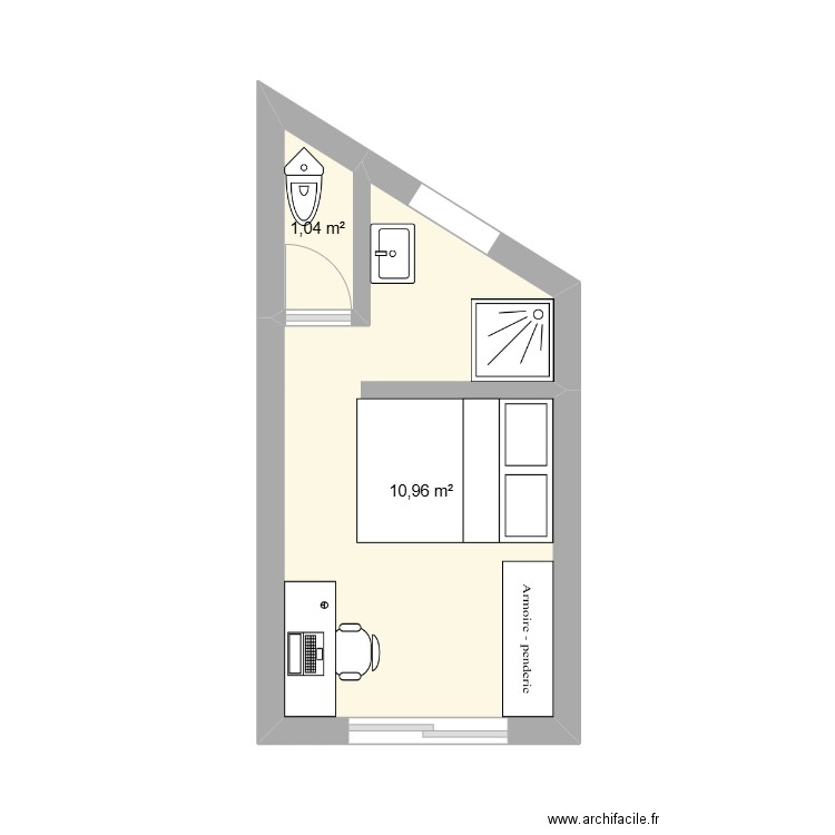 ruben. Plan de 2 pièces et 12 m2