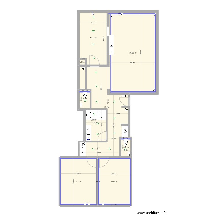 Av De Frontenex. Plan de 12 pièces et 91 m2