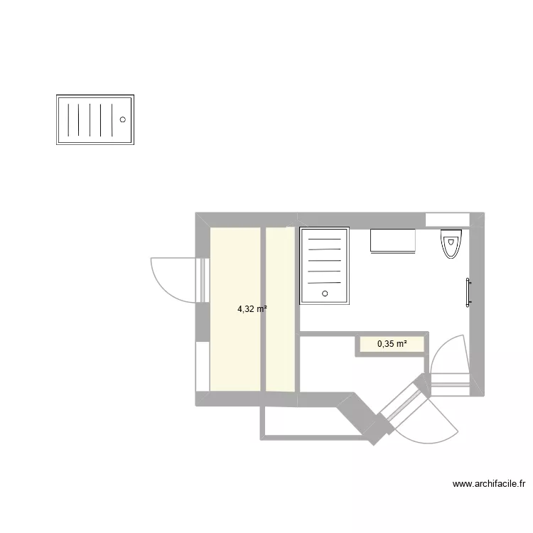 sdb Augny. Plan de 2 et 5 m² sdb Augny. Plan de 2 et 5 m²