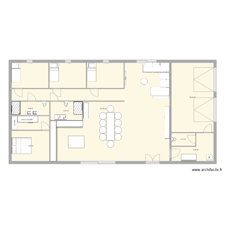 MAISON IDEE. Plan de 8 pièces et 194 m2