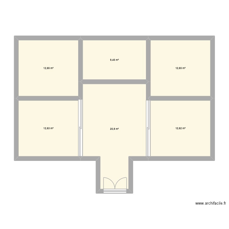 agence de voyage grct. Plan de 6 pièces et 81 m2