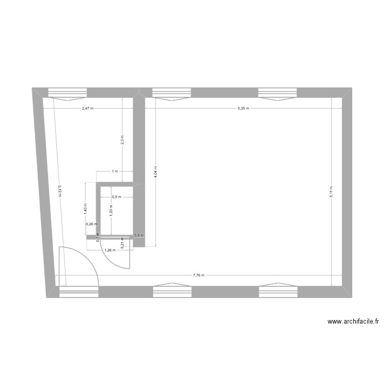 Airbnb plan archi. Plan de 2 pièces et 39 m2