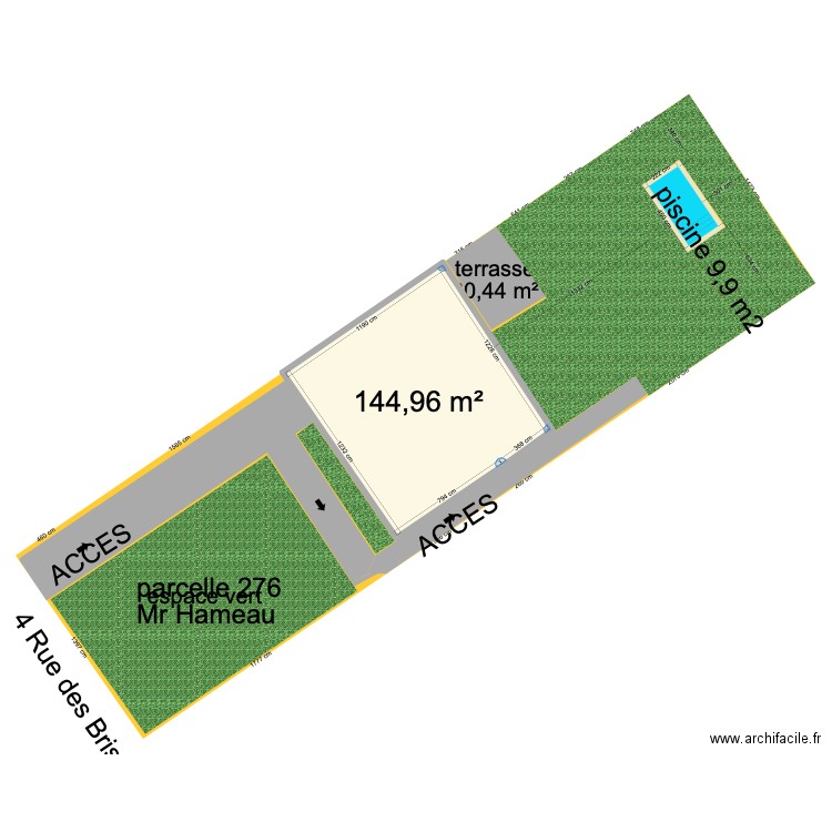 plan cadastre projet piscine Hameau 2. Plan de 0 pièce et 0 m2