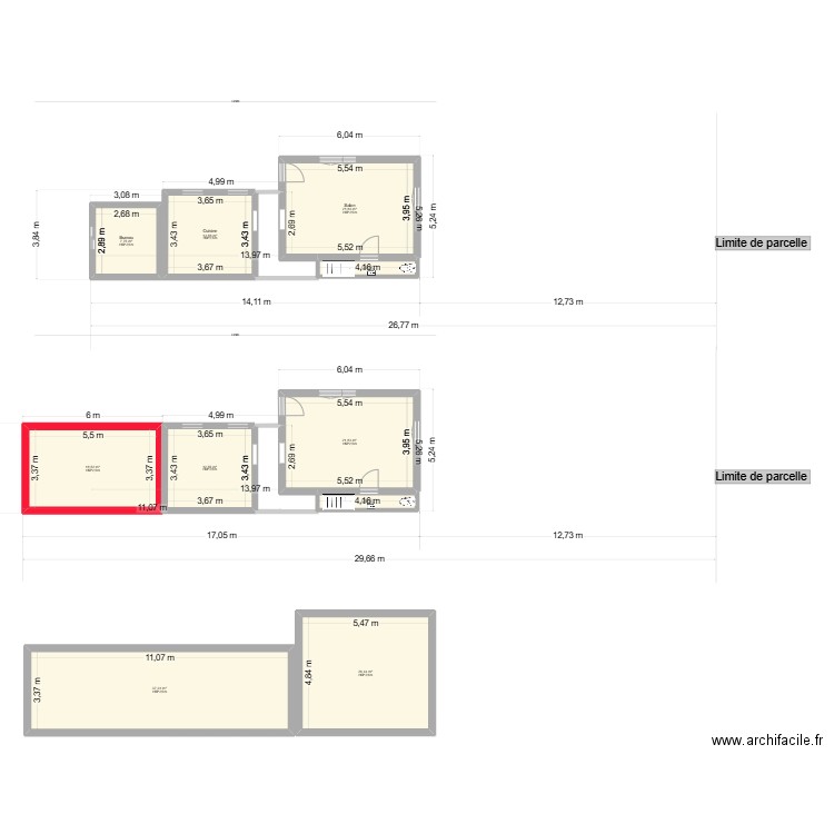 Fresnes RDC 2025. Plan de 10 pièces et 164 m2