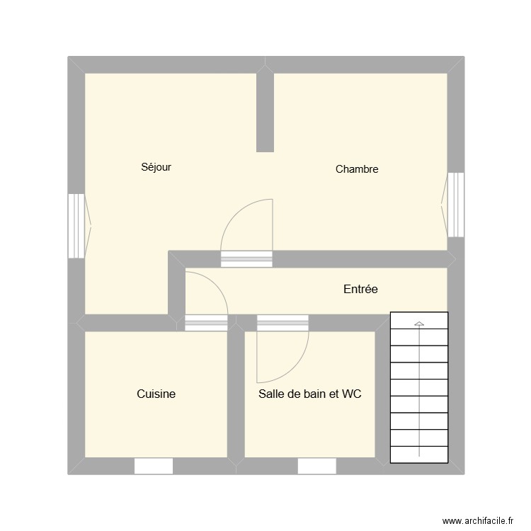 monetier. Plan de 4 pièces et 30 m2