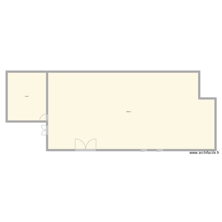 armurerie. Plan de 2 pièces et 331 m2