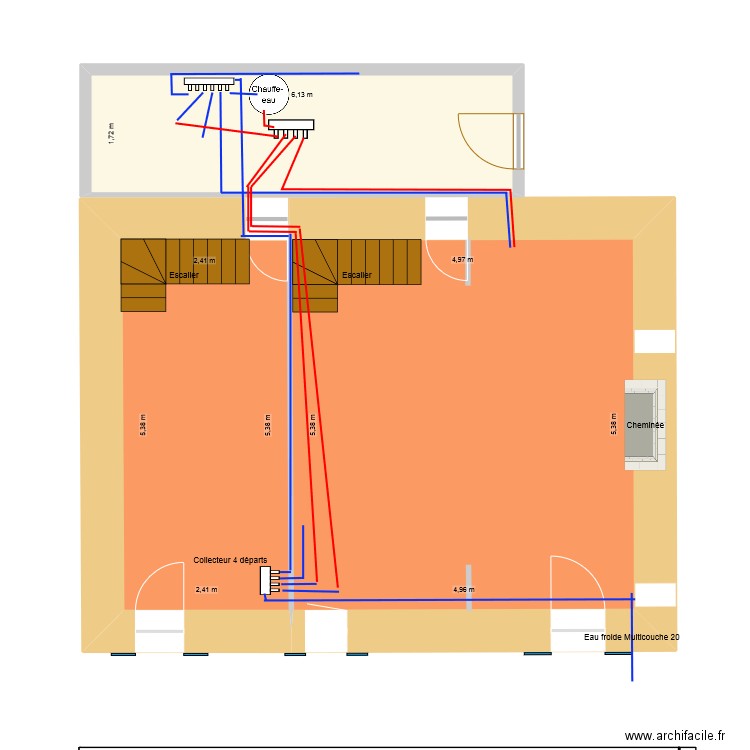Quiberon II. Plan de 5 pièces et 90 m2