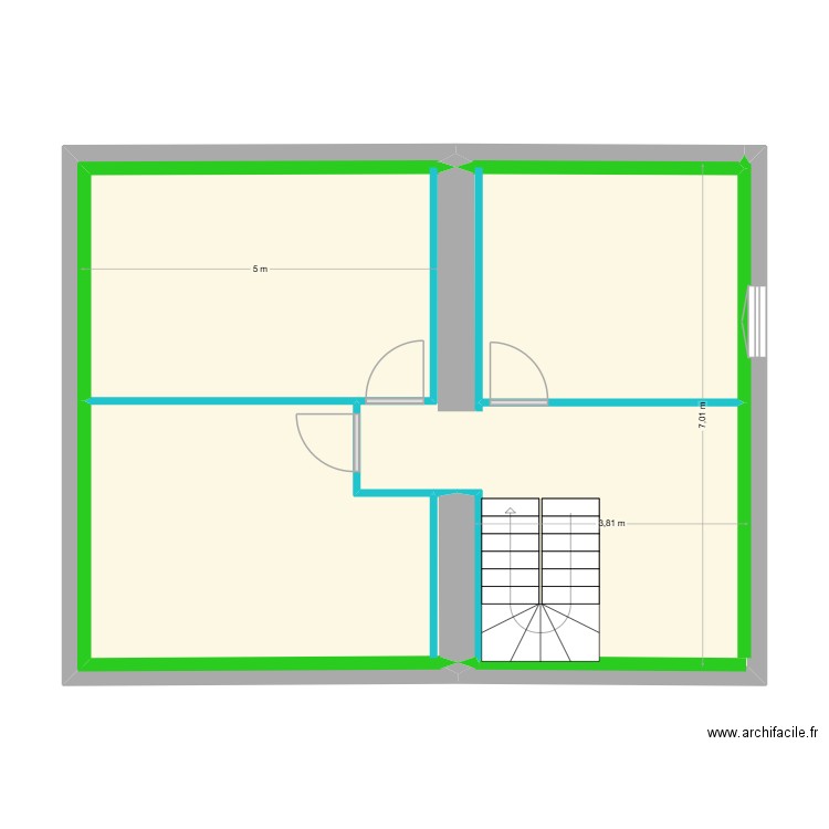 LEOPOLD. Plan de 5 pièces et 57 m2