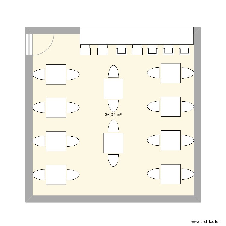 Terrasse exté. Plan de 1 pièce et 36 m2