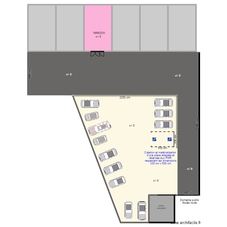 WIMOOV PARC DE STATIONNEMENT APRES TRAVAUX. Plan de 10 pièces et 1262 m2