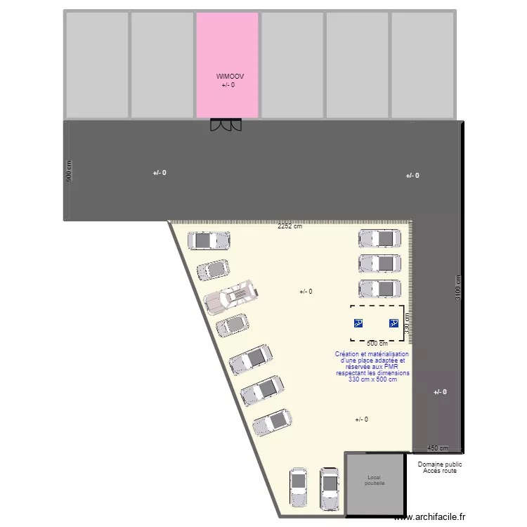 WIMOOV PARC DE STATIONNEMENT APRES TRAVAUX. Plan de 