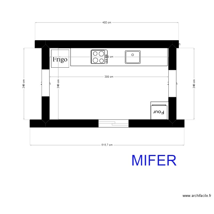 Jordi Cortes  (Alguaire) cocina. Plan de 1 pièce et 10 m2