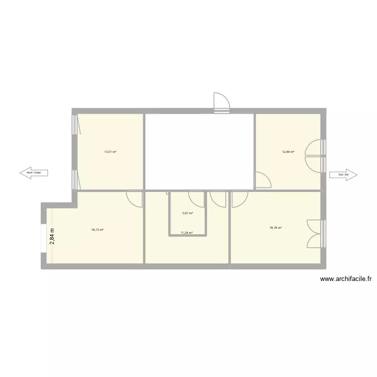 Dentiste. Plan de 6 Pièces et 74 m² Dentiste. Plan de 6 Pièces et 74 m²