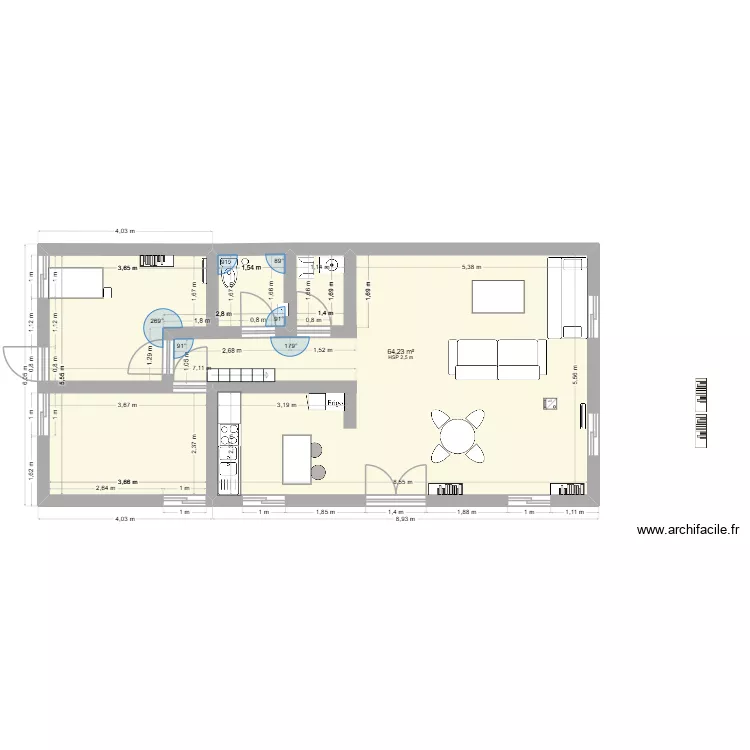 JNG_NGOYO_PNR. Plan de 1  et 64 m²