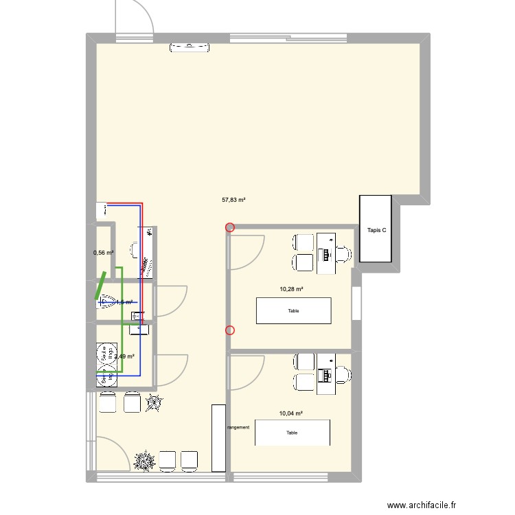 CKS-Jurbise Greg Evac et arrivée. Plan de 6 pièces et 83 m2