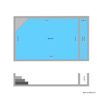 plan de masse piscine escalier angle