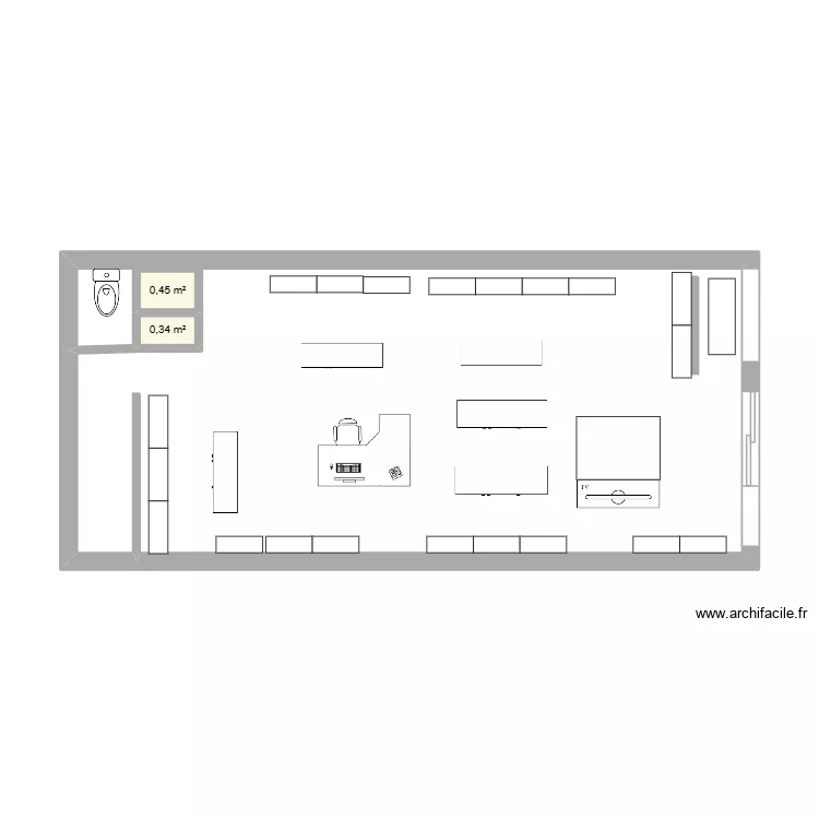 Plan Okaidi. Plan de 2  et 1 m²