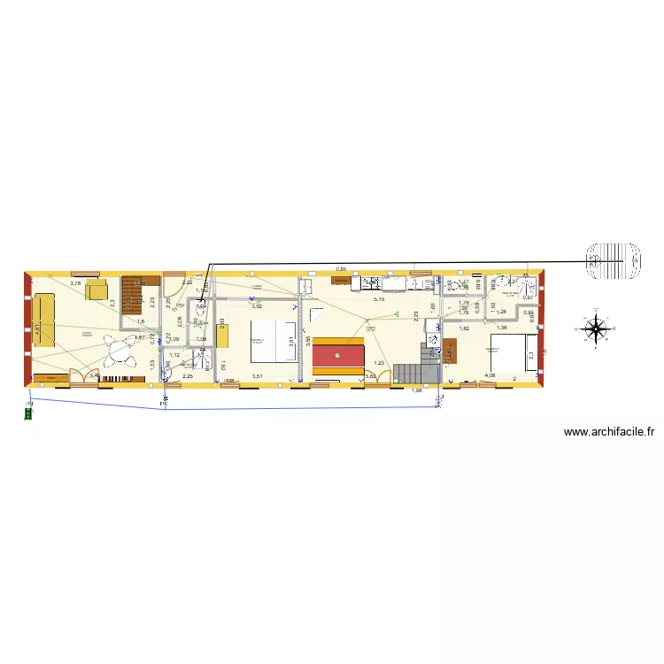 Plan long&egrave;re v8. Plan de 