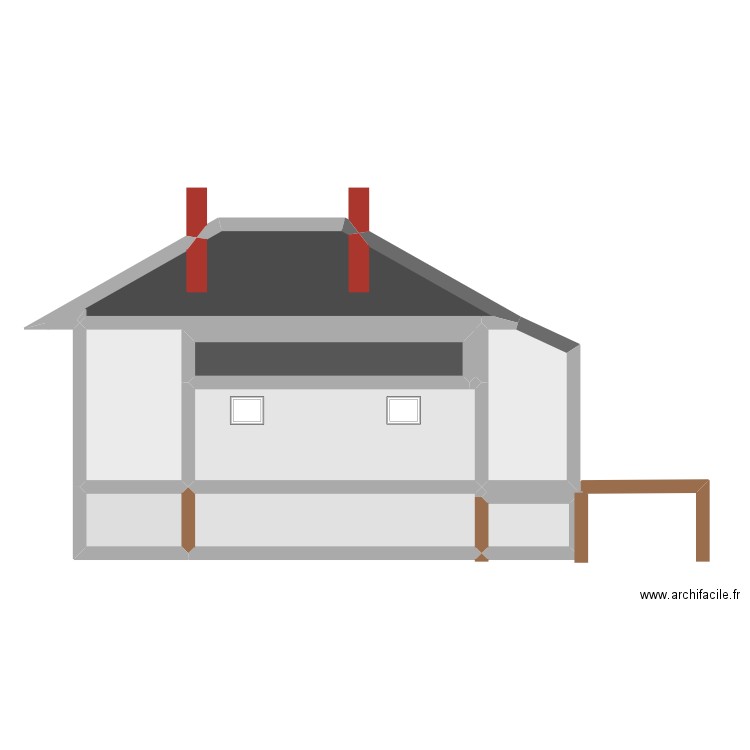 pignon ouest mejanes. Plan de 9 pièces et 50 m2